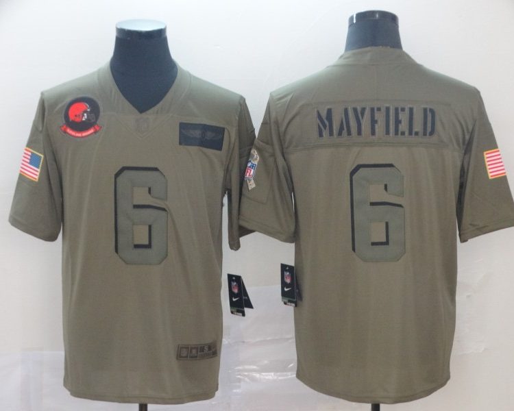 Men's Cleveland Browns Baker Mayfield Olive Limited Jersey