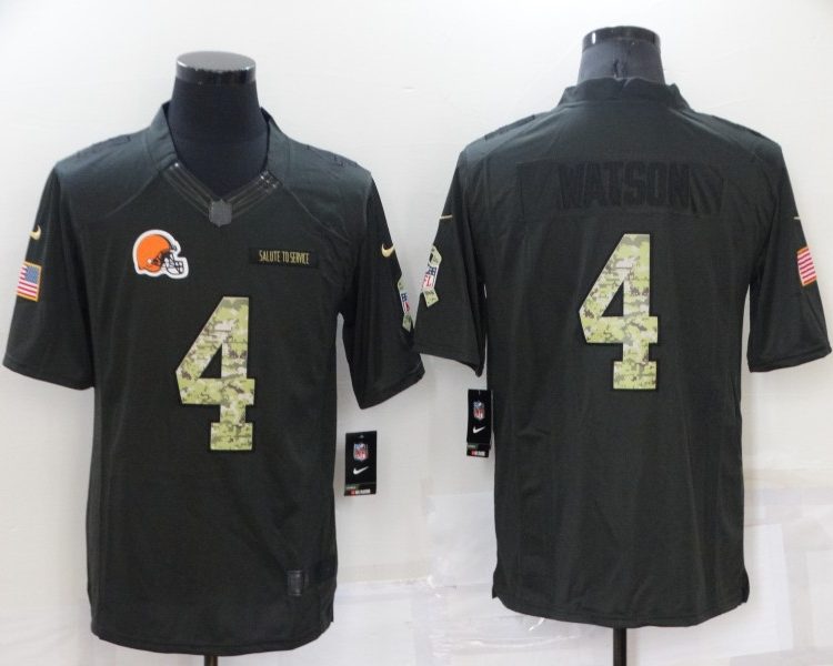 Men's Cleveland Browns Deshaun Watson #4 Black Authentic Jersey