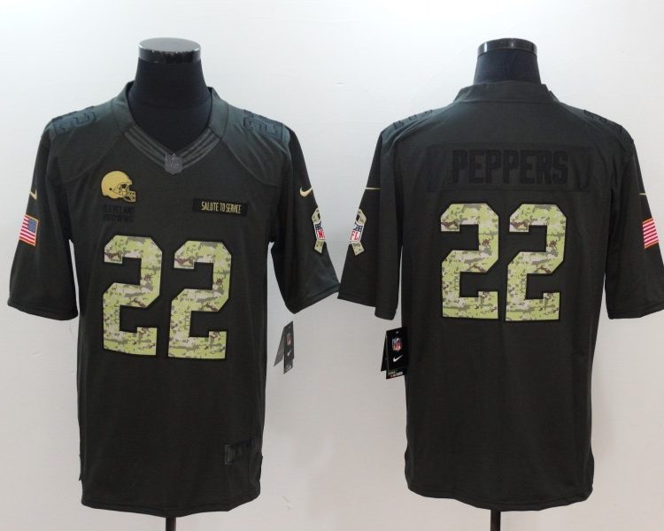 Men's Cleveland Browns Jabrill Peppers #22 Black Jersey