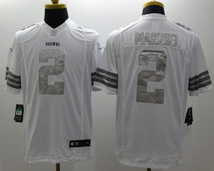 Men's Cleveland Browns Johnny Manziel #2 White Jersey