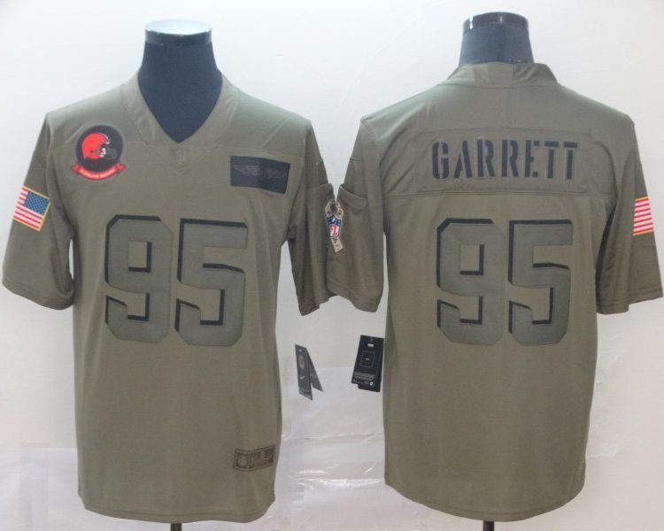 Men's Cleveland Browns Myles Garrett Olive Jersey