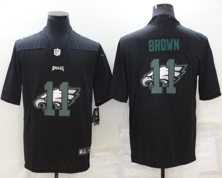 Men's Philadelphia Eagles #11 A.J. Brown Black Team Jersey