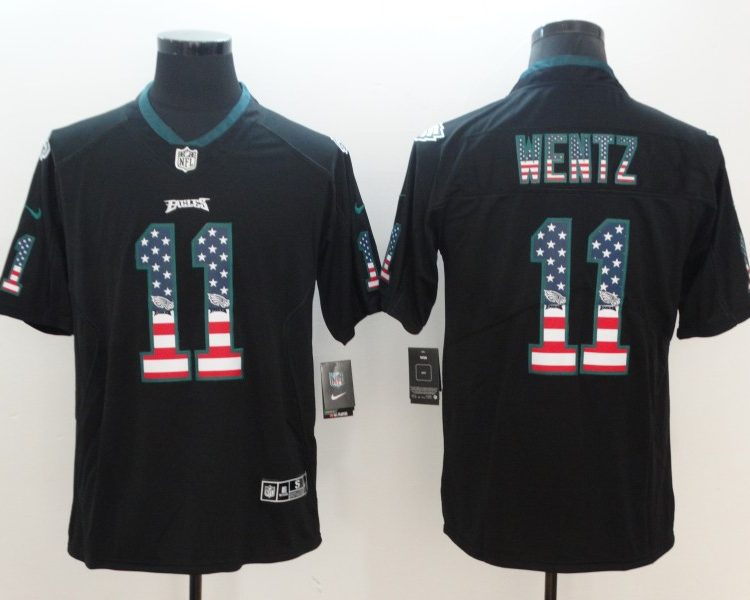 Men's Philadelphia Eagles #11 Carson Wentz Black Jersey