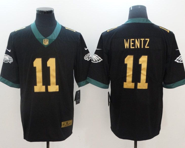 Men's Philadelphia Eagles #11 Carson Wentz Black Jersey