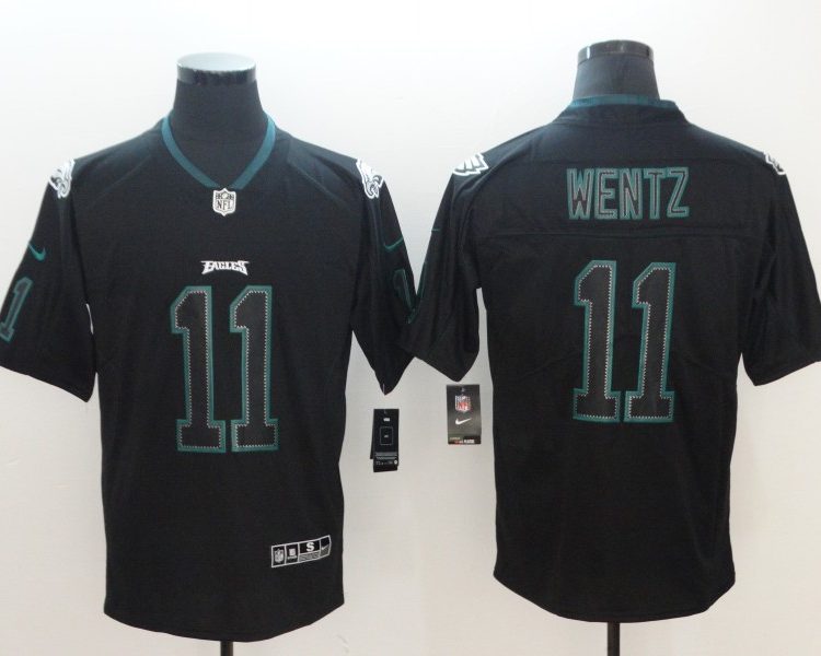 Men's Philadelphia Eagles #11 Carson Wentz Black Jersey
