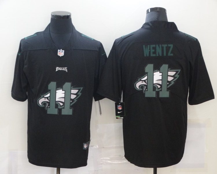 Men's Philadelphia Eagles #11 Carson Wentz Black Jersey