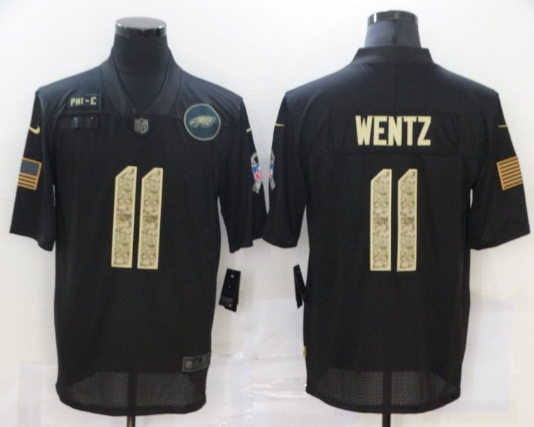 Men's Philadelphia Eagles #11 Carson Wentz Black Jersey