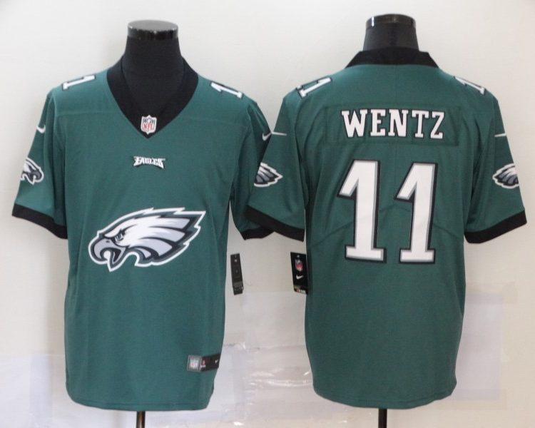 Men's Philadelphia Eagles #11 Carson Wentz Midnight Green Jersey