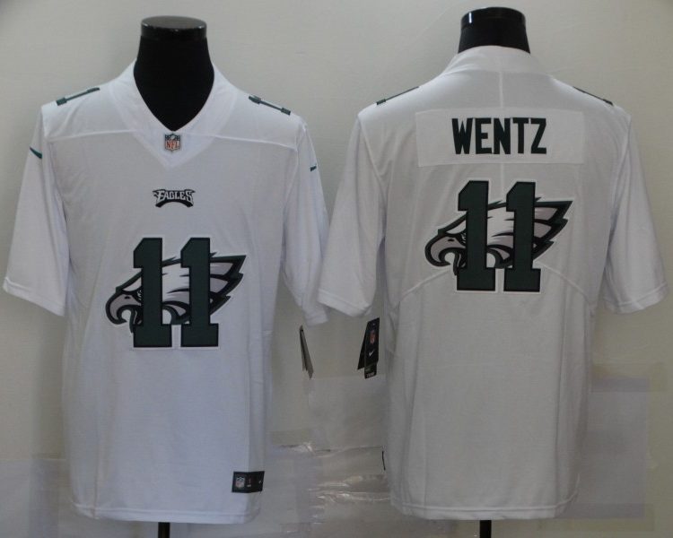 Men's Philadelphia Eagles #11 Carson Wentz White Jersey