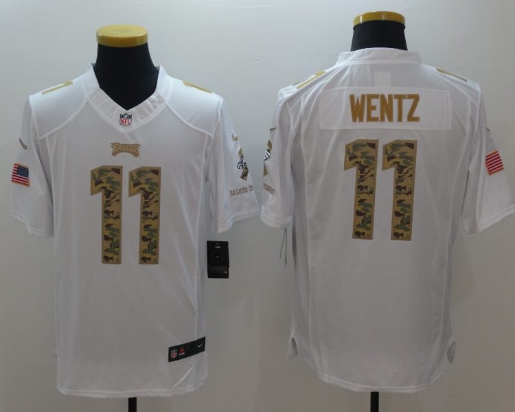 Men's Philadelphia Eagles #11 Carson Wentz White Jersey