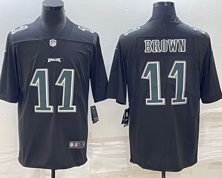 Men's Philadelphia Eagles A.J. Brown #11 Black Alternate Jersey