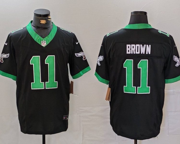 Men's Philadelphia Eagles A.J. Brown #11 Black Vapor F.U.S.E. Limited Jersey