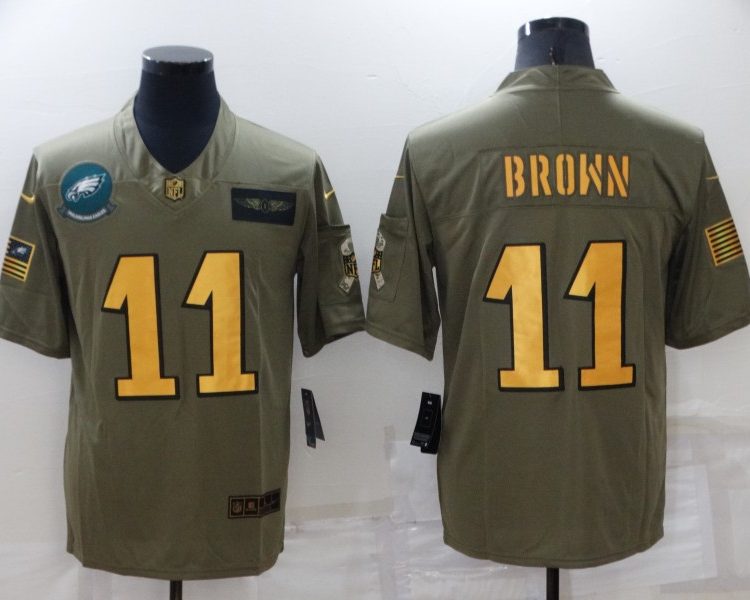 Men's Philadelphia Eagles A.J. Brown #11 Brown Jersey