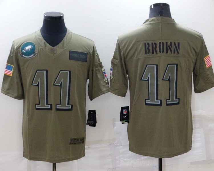 Men's Philadelphia Eagles A.J. Brown #11 Brown Jersey