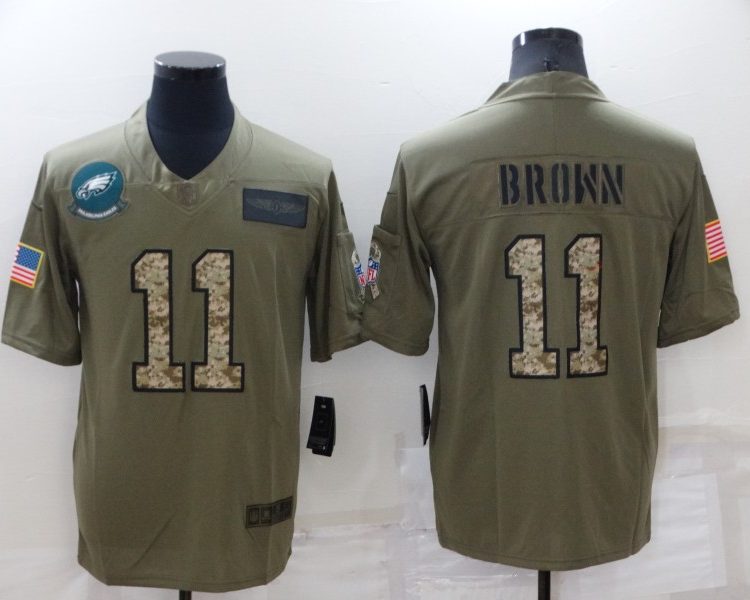 Men's Philadelphia Eagles A.J. Brown #11 Brown Jersey