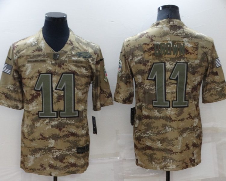 Men's Philadelphia Eagles A.J. Brown #11 Camouflage Jersey