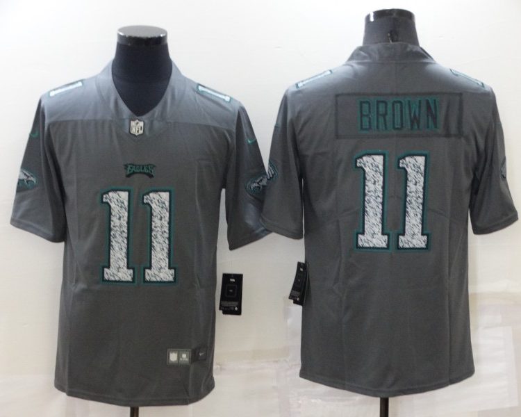 Men's Philadelphia Eagles A.J. Brown #11 Gray Jersey