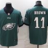 Men's Philadelphia Eagles A.J. Brown #11 Midnight Green Jersey