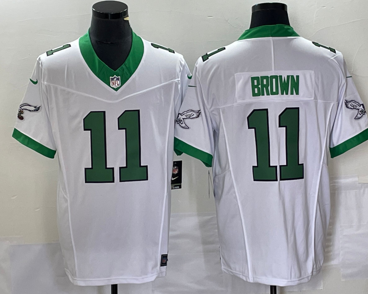 Men's Philadelphia Eagles A.J. Brown #11 White Jersey