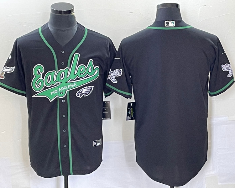 Men's Philadelphia Eagles Black Blank Jersey