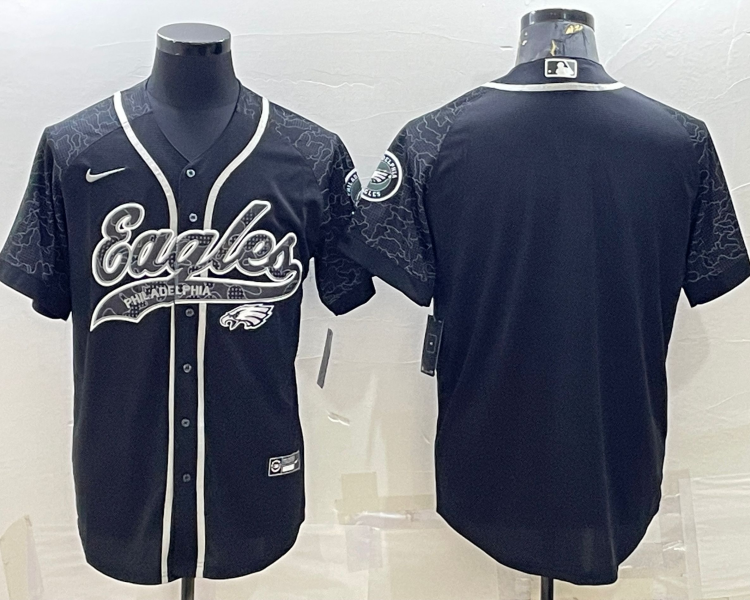 Men's Philadelphia Eagles Black RFLCTV Limited Blank Jersey