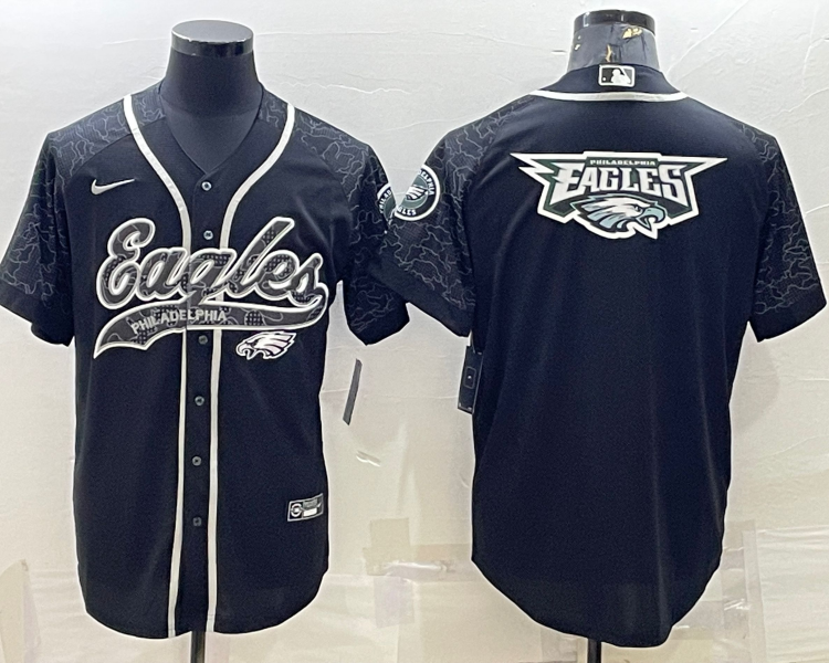 Men's Philadelphia Eagles Black RFLCTV Limited Jersey