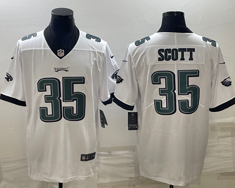 Men's Philadelphia Eagles Boston Scott #35 White Jersey