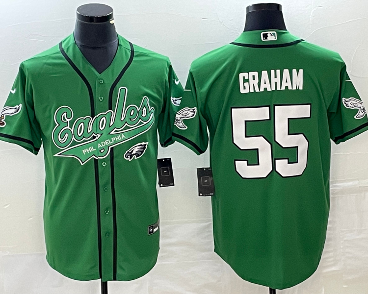 Men's Philadelphia Eagles Brandon Graham #55 Kelly Green Jersey Joint Edition