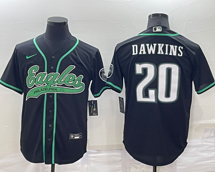Men's Philadelphia Eagles Brian Dawkins #20 Black Jersey Joint Edition