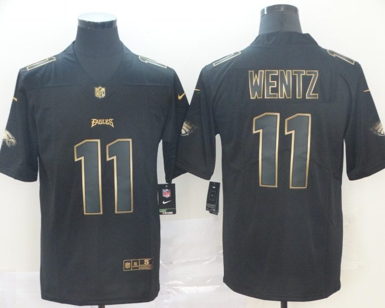 Men's Philadelphia Eagles Carson Wentz #11 Black Jersey