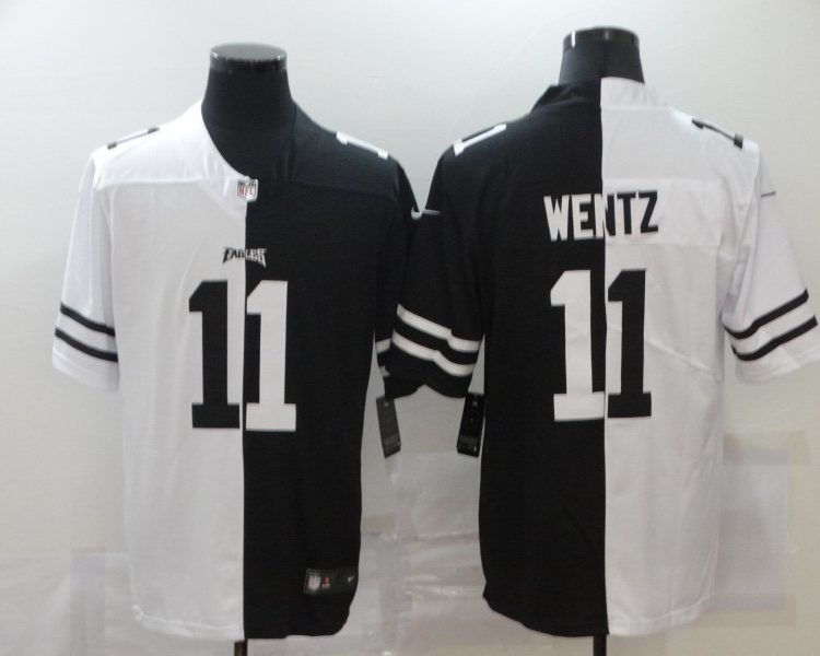 Men's Philadelphia Eagles Carson Wentz #11 Black/White Jersey