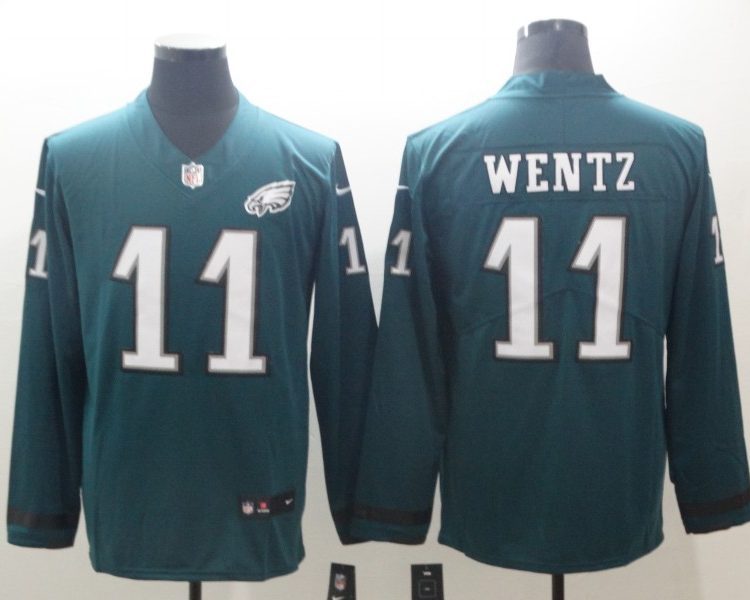 Men's Philadelphia Eagles Carson Wentz #11 Midnight Green Team Jersey