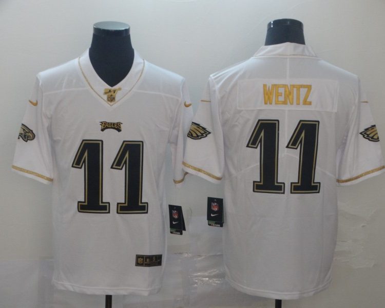 Men's Philadelphia Eagles Carson Wentz #11 White Jersey