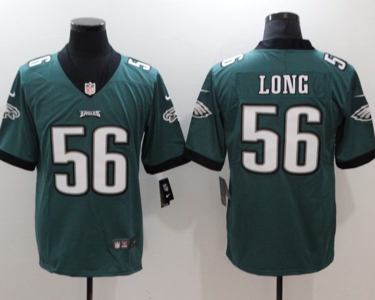 Men's Philadelphia Eagles Chris Long #56 Midnight Green Jersey