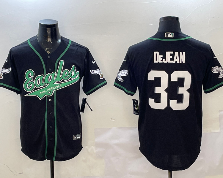 Men's Philadelphia Eagles Cooper DeJean #33 Black Jersey