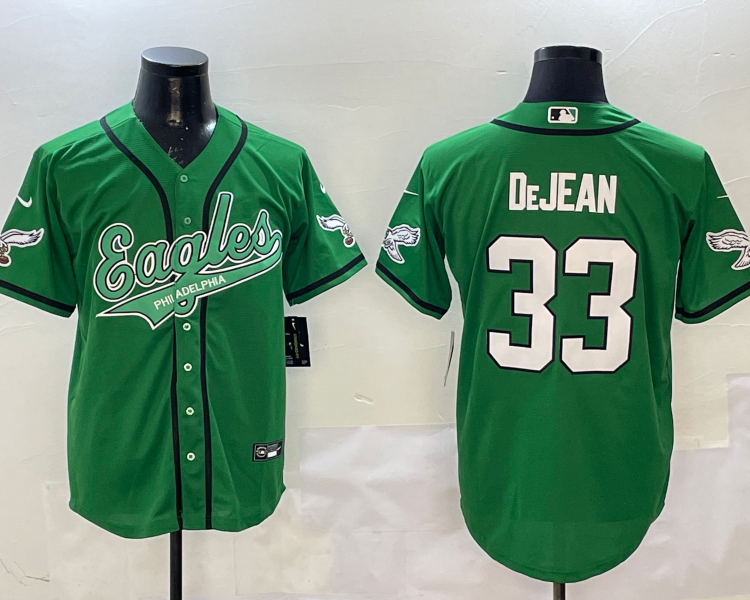 Men's Philadelphia Eagles Cooper DeJean #33 Green Jersey