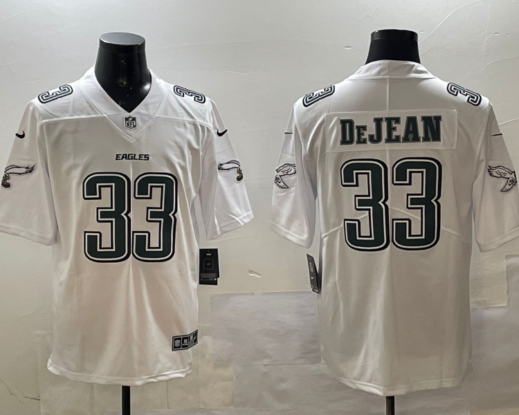 Men's Philadelphia Eagles Cooper DeJean #33 Tundra White Jersey