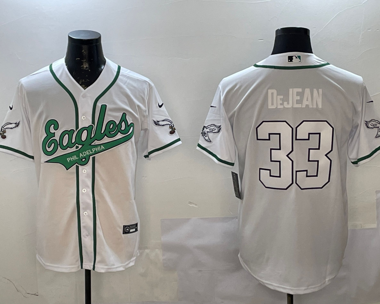 Men's Philadelphia Eagles Cooper DeJean #33 White Jersey