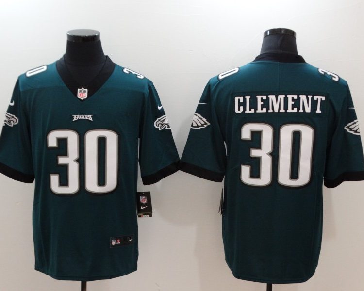 Men's Philadelphia Eagles Corey Clement #30 Midnight Green Jersey
