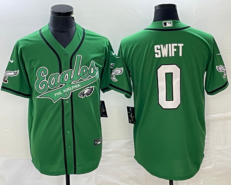 Men's Philadelphia Eagles D'Andre Swift #0 Kelly Green Jersey Joint Edition