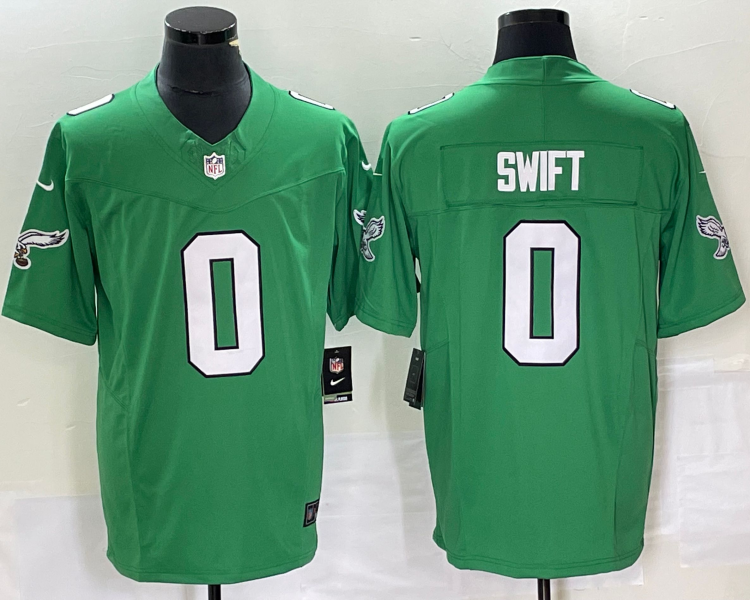 Men's Philadelphia Eagles D'Andre Swift #0 Kelly Green Jersey