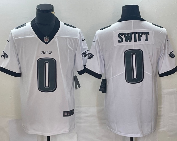 Men's Philadelphia Eagles D'Andre Swift #0 White Jersey