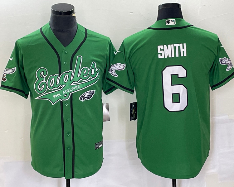 Men's Philadelphia Eagles DeVonta Smith #6 Kelly Green Jersey Joint Edition