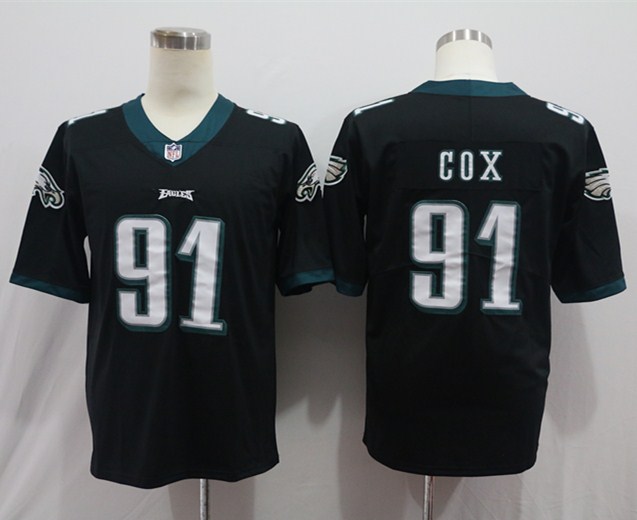 Men's Philadelphia Eagles Fletcher Cox #91 Black Jersey