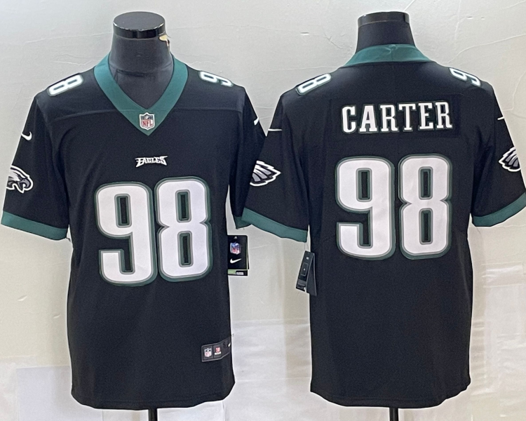 Men's Philadelphia Eagles Jalen Carter #98 Black Vapor F.U.S.E. Limited Jersey