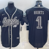 Men's Philadelphia Eagles Jalen Hurts #1 Black RFLCTV Limited Jersey Joint Edition