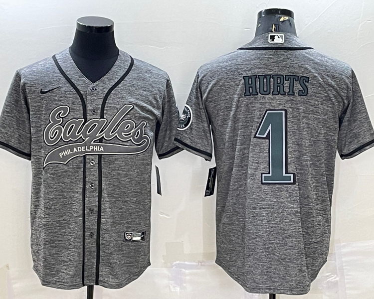Men's Philadelphia Eagles Jalen Hurts #1 Gray Jersey Joint Edition