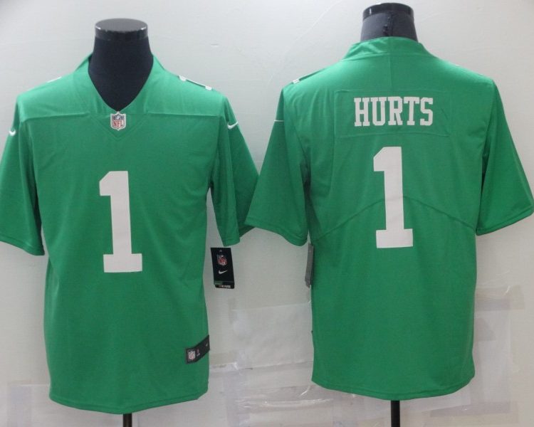 Men's Philadelphia Eagles Jalen Hurts #1 Green Jersey