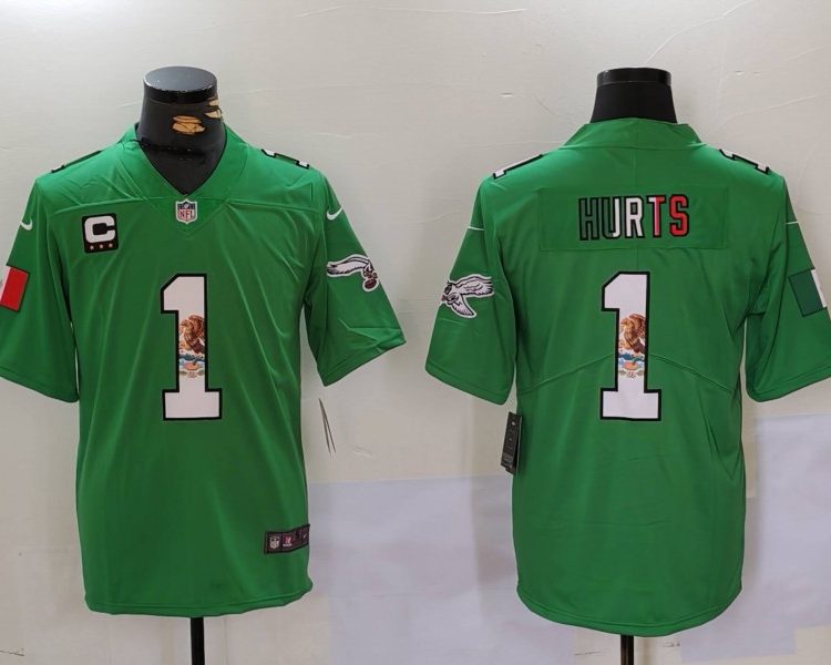 Men's Philadelphia Eagles Jalen Hurts #1 Kelly Green Alternate Jersey