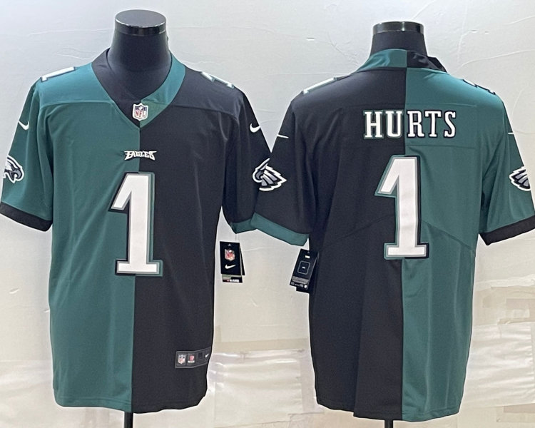 Men's Philadelphia Eagles Jalen Hurts #1 Midnight Green/Black Jersey